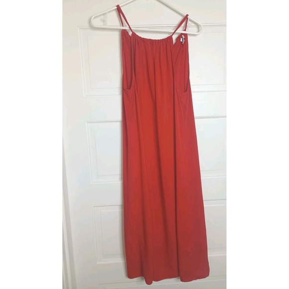 Splendid Dresses & Skirts - Splendid Orange Summer Dress Size Small Beach Drawstring Neckline Midi